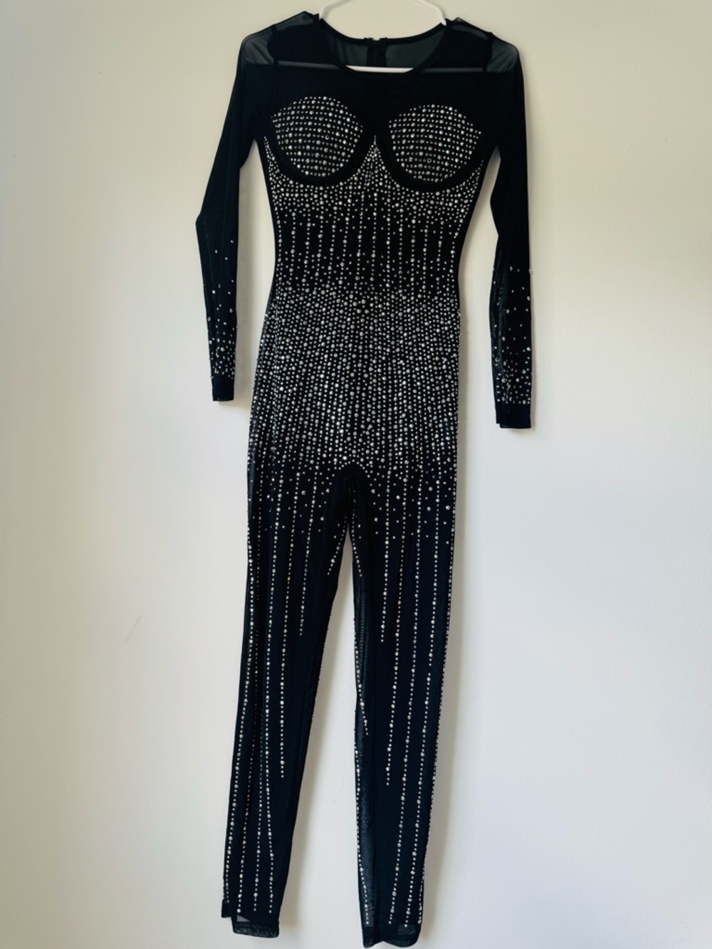 Black Rhinestone Embellished Jumpsuit